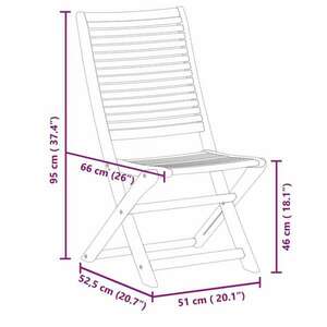 vidaXL 2 db összecsukható tömör akácfa kerti szék kép
