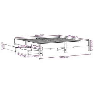 vidaXL viaszbarna tömör fenyőfa ágy matrac nélkül 180 x 200 cm kép