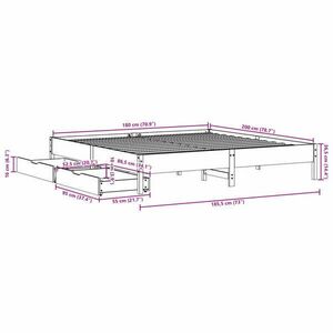 vidaXL fehér tömör fenyőfa ágy matrac nélkül 180 x 200 cm kép