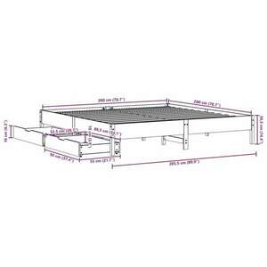 vidaXL viaszbarna tömör fenyőfa ágy matrac nélkül 200 x 200 cm kép