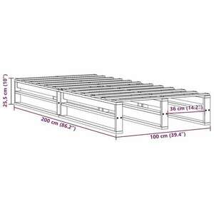 vidaXL fehér tömör fenyőfa ágy matrac nélkül 100 x 200 cm kép