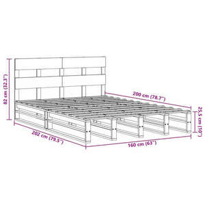 vidaXL fehér tömör fenyőfa ágy matrac nélkül 160 x 200 cm kép