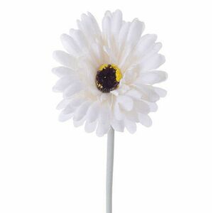 Gerbera selyemvirág szál, magasság: 55cm, virágfej átmérő: 10cm - Fehér kép