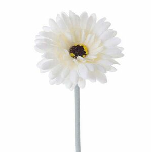 Gerbera selyemvirág szál, magasság: 55cm, virágfej átmérő: 10cm - Bézses fehér kép