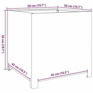 vidaXL fehér acél kerti virágtartó 50 x 50 x 50 cm kép