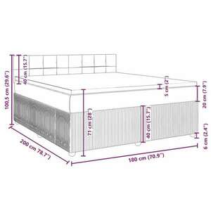 vidaXL sötétszürke bársony rugós ágy matraccal 180x200 cm kép