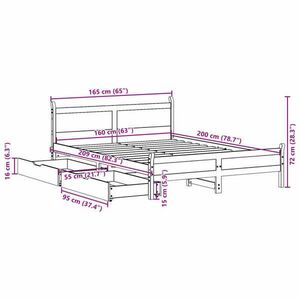 vidaXL fehér tömör fenyőfa ágy matrac nélkül 160 x 200 cm kép