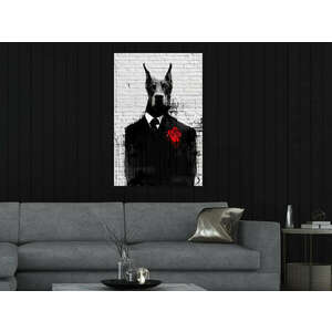 Doberman öltönyben (1 rész) Függőleges 40x60 - vászonkép kép