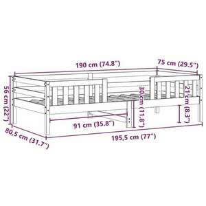 vidaXL viaszbarna tömör fenyőfa ágykeret 75 x 190 cm kép