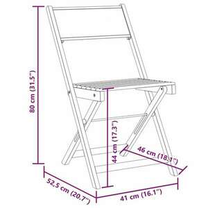 vidaXL 4 db tópszínű szövet és tömör fa összecsukható kerti szék kép