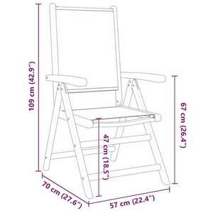 vidaXL 4 db tópszínű szövet és tömör fa dönthető kerti szék kép