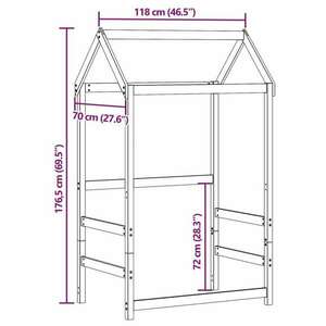 vidaXL tömör fenyőfa gyerekágytető 118 x 70 x 176, 5 cm kép