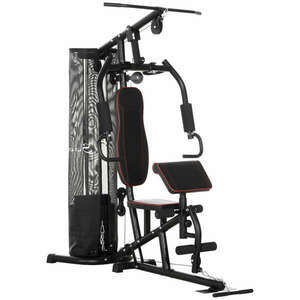 Fitness állomás, Homcom, Acél súlyok 45 kg, 170 x 104 x 205 cm, Fekete kép