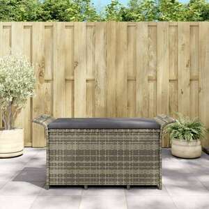 vidaXL barna polyrattan kerti pad párnával 116 x 46 x 57 cm kép