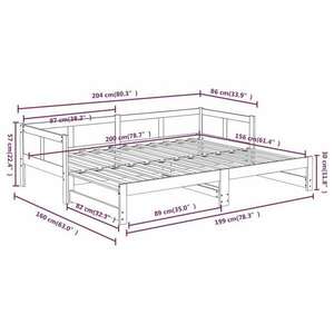 vidaXL tömör fenyőfa kihúzható kanapéágy 2x(80x200) cm kép