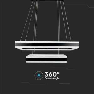 V-TAC 113W dimmelhető, 2 részes, szögletes, fekete csillár, meleg fehér - SKU 213987 kép