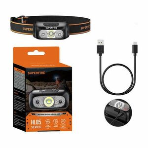 Headlamp Superfire HL05-E, 120lm, USB kép