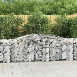 vidaXL 8 db íves horganyzott vas gabion kosár 400x50x80/100 cm kép