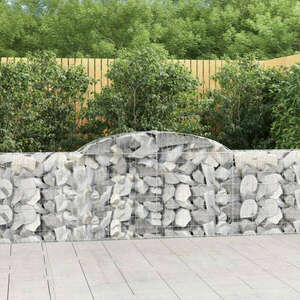 vidaXL 30 db íves horganyzott vas gabion kosár 300x30x80/100 cm kép