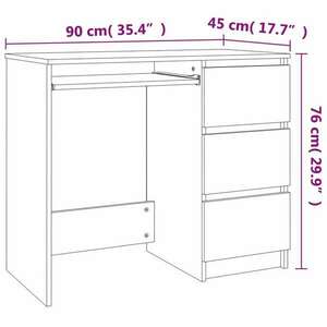 vidaXL betonszürke forgácslap íróasztal 90 x 45 x 76 cm kép