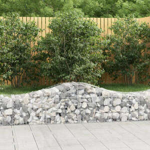 vidaXL 18 db íves horganyzott vas gabion kosár 200x50x40/60 cm kép