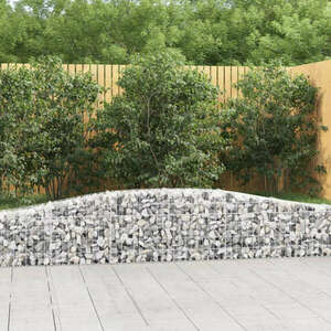 vidaXL 2 db íves horganyzott vas gabion kosár 400x30x40/60 cm kép