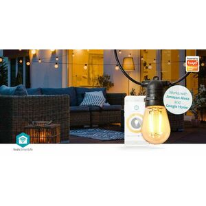 SmartLife Dekoratív Lámpák | Party LED füzér | Wi-Fi | Meleg Fehér | 10 db. LED | 9.00 m | Android™ | Izzó átmérő: 45 mm kép