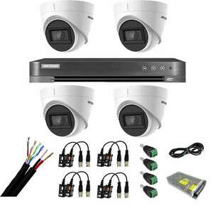 Hikvision 4 kamerás beltéri 4 az 1-ben, 8 MP, 2.8, IR 60m objektív, 4 csatornás 4K 8 MP DVR, tartozékok kép