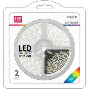 Avide Led szalag bliszter 5v 7.2w smd5050 30led rgb ip65 2m ABLSBL5V5050-30RGB65 kép