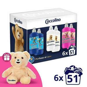 Coccolino Perfume & Care Öblítőválogatás 6x1275ml + Ajándék Coccolino Maci kép