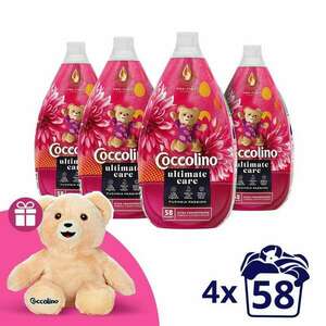 Coccolino Ultimate Care Fuchsia Passion ultrakoncentrált 232 mosás (4x870ml) + Ajándék Coccolino Maci kép