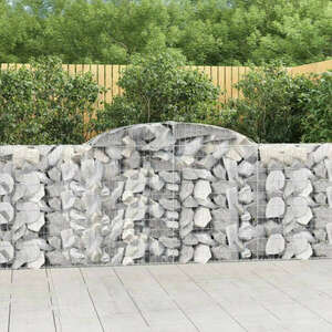 vidaXL 12 db íves horganyzott vas gabion kosár 300 x 30 x 100/120 cm kép