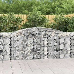 vidaXL 6 db íves horganyzott vas gabion kosár 400x50x100/120 cm kép