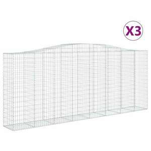 3 db íves horganyzott vas gabion kosár 400x50x160/180 cm kép