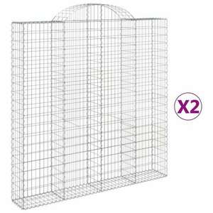 2 db íves horganyzott vas gabion kosár 200 x 30 x 200/220 cm kép