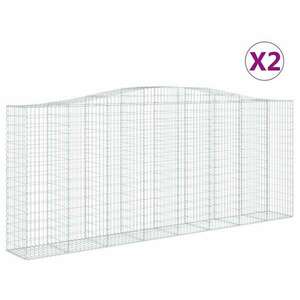 2 db íves horganyzott vas gabion kosár 400x50x160/180 cm kép