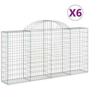 6 db íves horganyzott vas gabion kosár 200x30x100/120 cm kép