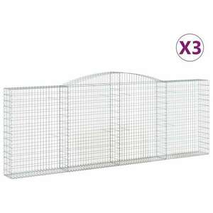 3 db íves horganyzott vas gabion kosár 400x30x140/160 cm kép