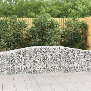 vidaXL 7 db íves horganyzott vas gabion kosár 400x50x60/80 cm kép