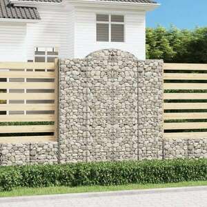 vidaXL 6 db íves horganyzott vas gabion kosár 200x50x220/240 cm kép