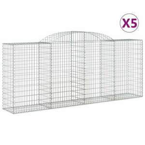 5 db íves horganyzott vas gabion kosár 300x50x120/140 cm kép