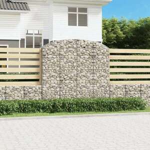 vidaXL íves horganyzott vas gabion kosár 200x50x180/200 cm kép