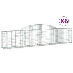 6 db íves horganyzott vas gabion kosár 300x30x60/80 cm kép