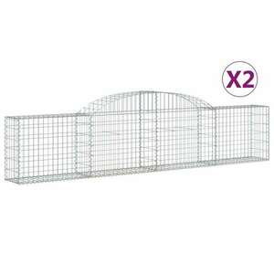 2 db íves horganyzott vas gabion kosár 300x30x60/80 cm kép