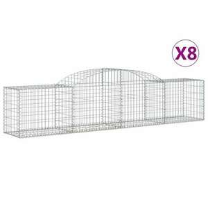 8 db íves horganyzott vas gabion kosár 300x50x60/80 cm kép