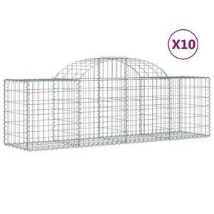 10 db íves horganyzott vas gabion kosár 200x50x60/80 cm kép