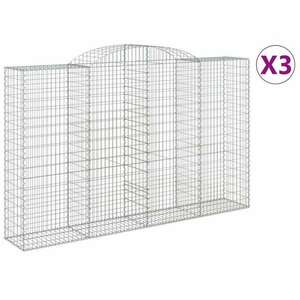 3 db íves horganyzott vas gabion kosár 300x50x180/200 cm kép