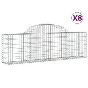 8 db íves horganyzott vas gabion kosár 200x30x60/80 cm kép