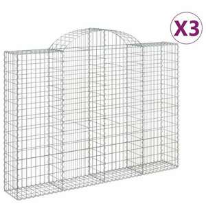 3 db íves horganyzott vas gabion kosár 200x30x140/160 cm kép