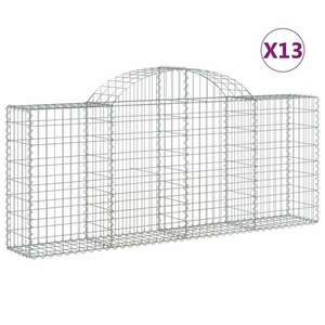 13 db íves horganyzott vas gabion kosár 200x30x80/100 cm kép